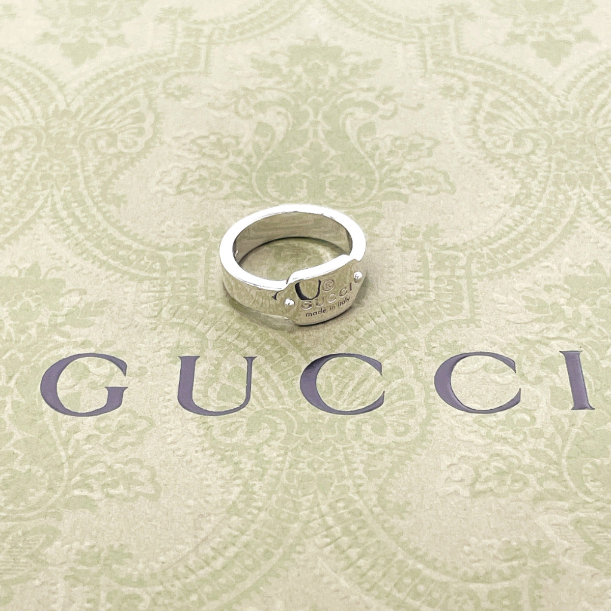 GUCCI Ring Silver925 Silver With logo Women Used Authentic