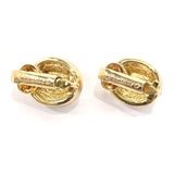 Christian Dior Earring Metal, Rhinestone gold Women Used Authentic