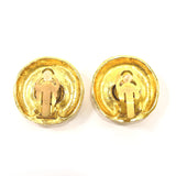 CHANEL Earring logo metal gold Women Used Authentic
