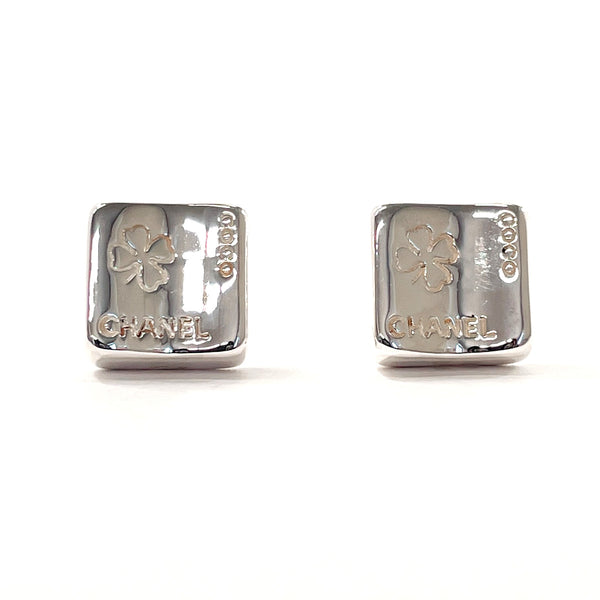 CHANEL Earring vintage square clover Silver925 Silver Women Used Authentic