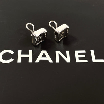 CHANEL Earring Silver925 Silver vintage square clover