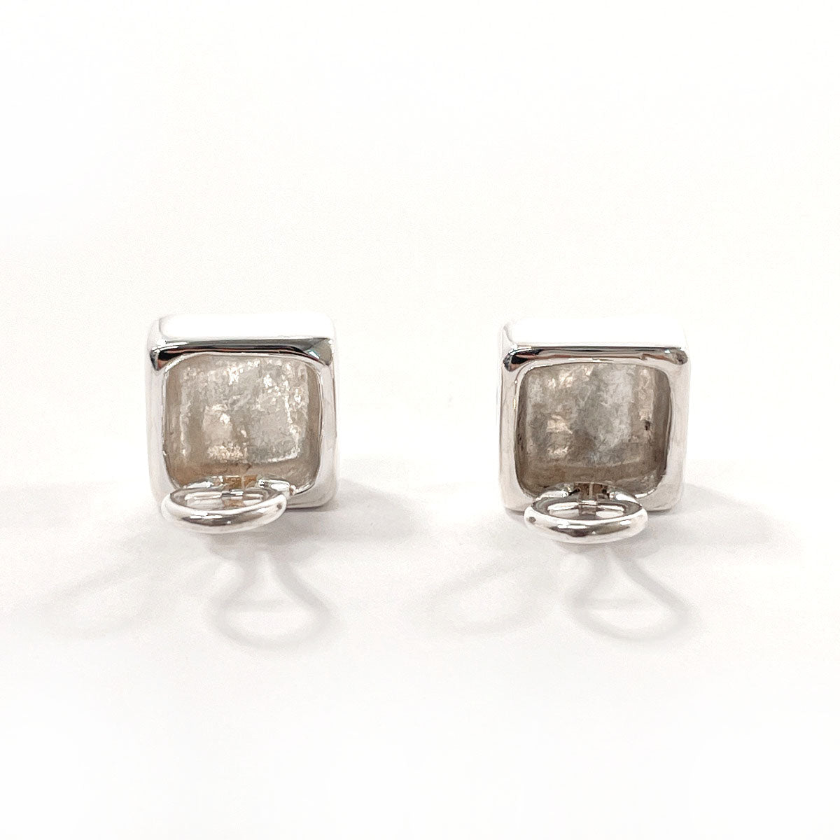 CHANEL Earring Silver925 Silver vintage square clover