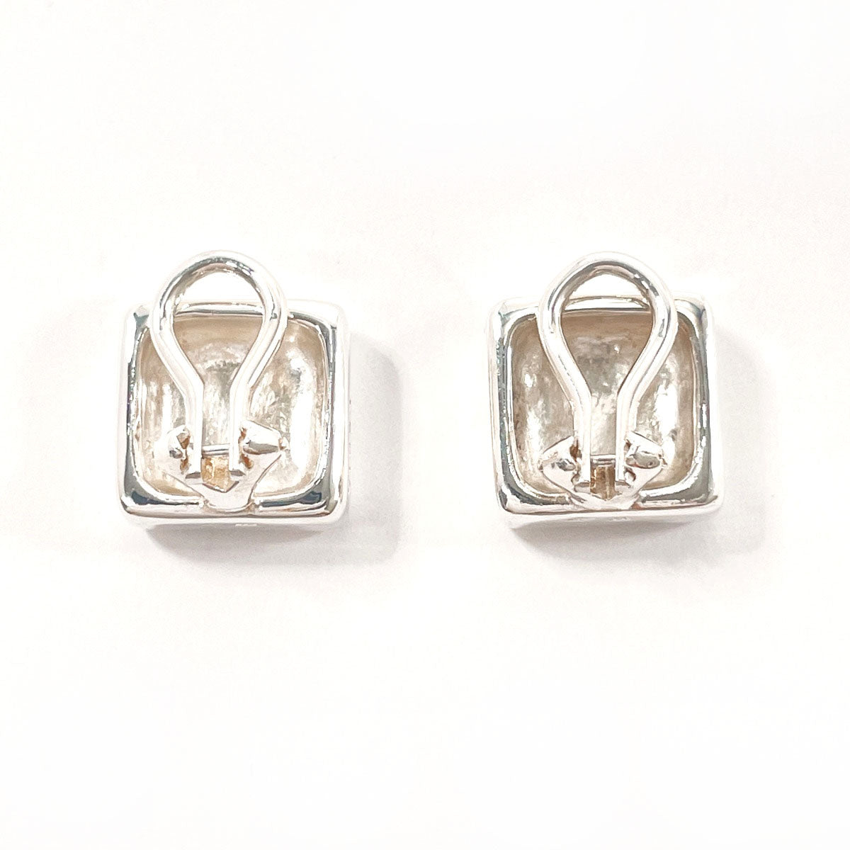 CHANEL Earring Silver925 Silver vintage square clover