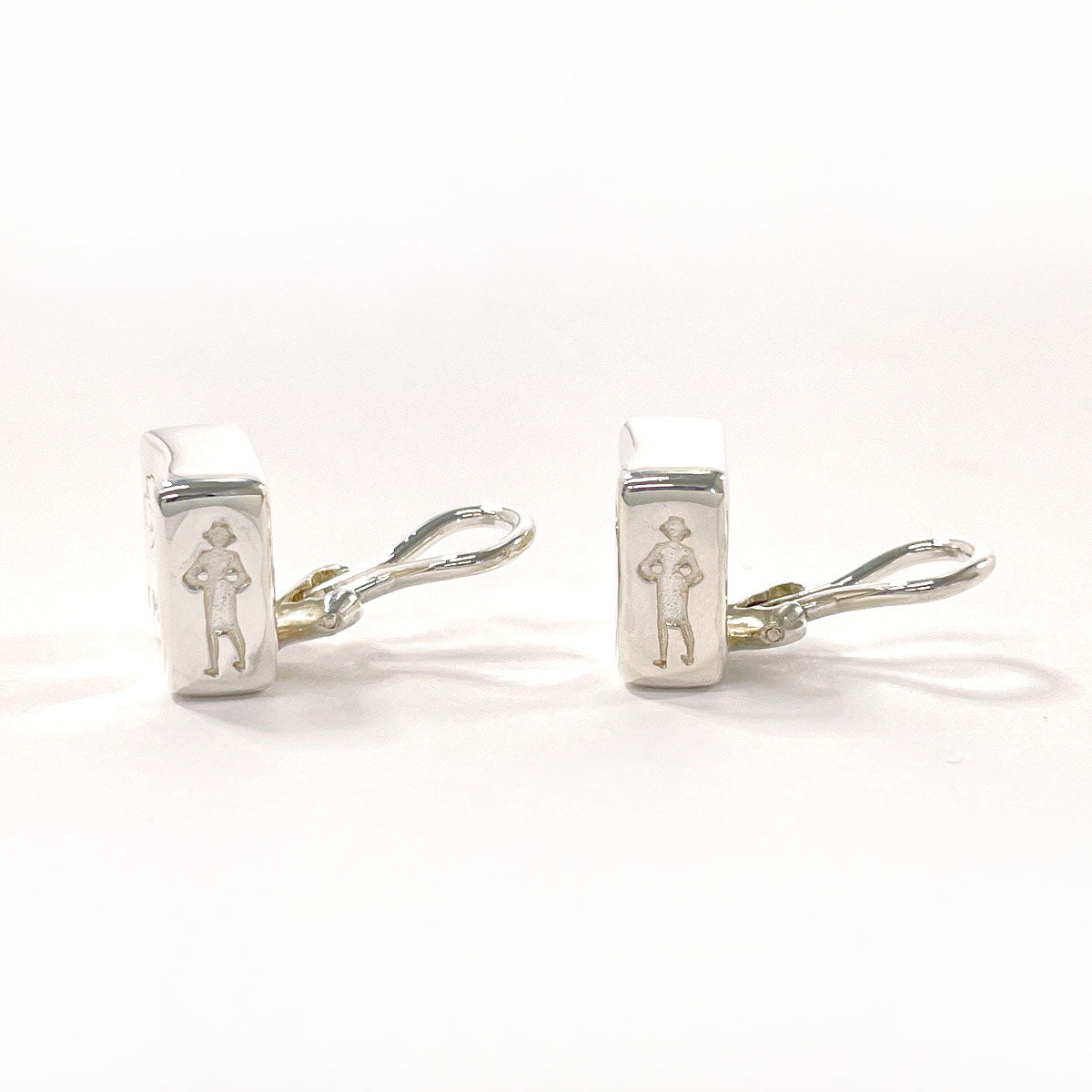 CHANEL Earring Silver925 Silver vintage square clover