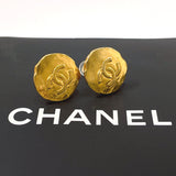 CHANEL Earring COCO Mark metal gold Women Used Authentic