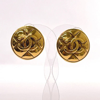 CHANEL Earring metal gold Matrasse COCO Mark Women Used Authentic