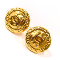 CHANEL Earring vintage COCO Mark metal gold Women Used Authentic