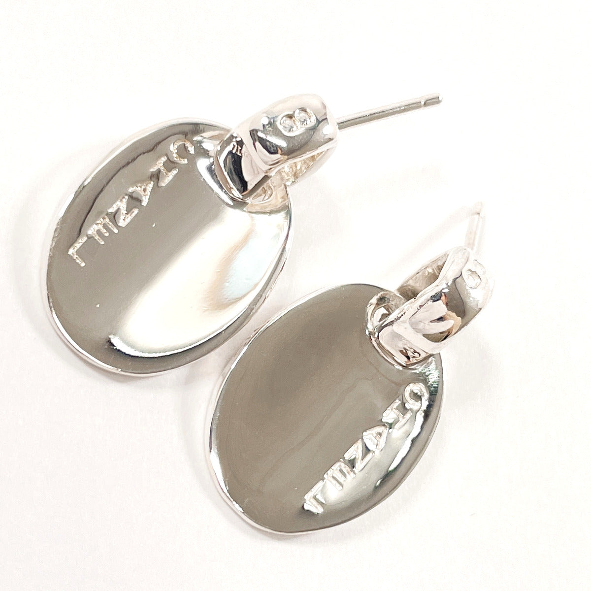 CHANEL Pierce Silver925 Silver Oval With logo