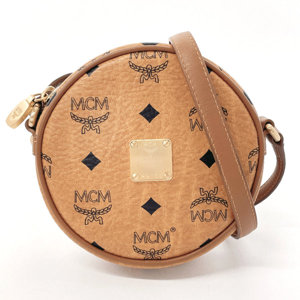 MCM Shoulder Bag Vicetos tambourine bag leather Brown Women Used Authentic