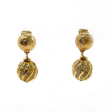 Christian Dior Earring vintage Metal, Rhinestone gold Women Used Authentic