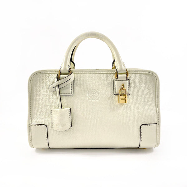 LOEWE Handbag Amazonas 23 leather white Women Used Authentic