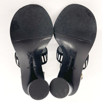 LOUIS VUITTON Sandals Leather, Stone black Women Used Authentic