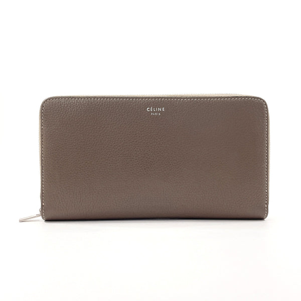 CELINE Long Wallet Purse Multifunction Zip Around leather 105003 AFE 09SO gray Women Used Authentic