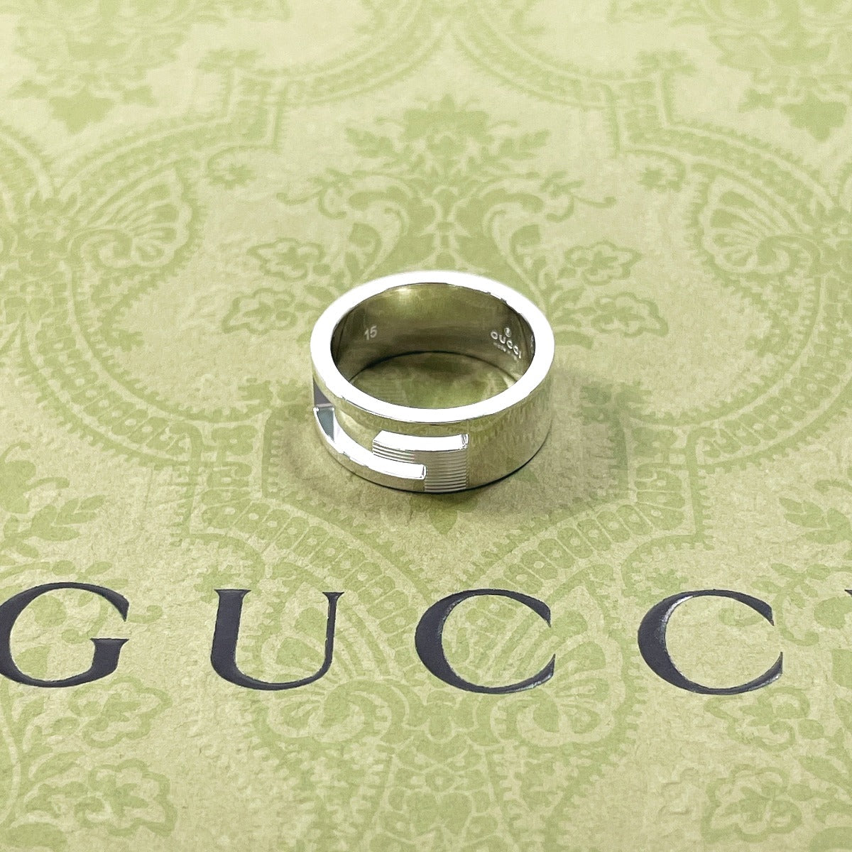 GUCCI Ring Silver925 Silver Branded Cutout G