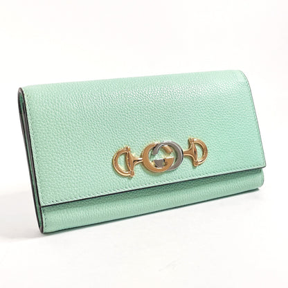 GUCCI Long Wallet Purse 573612 leather green Zumi