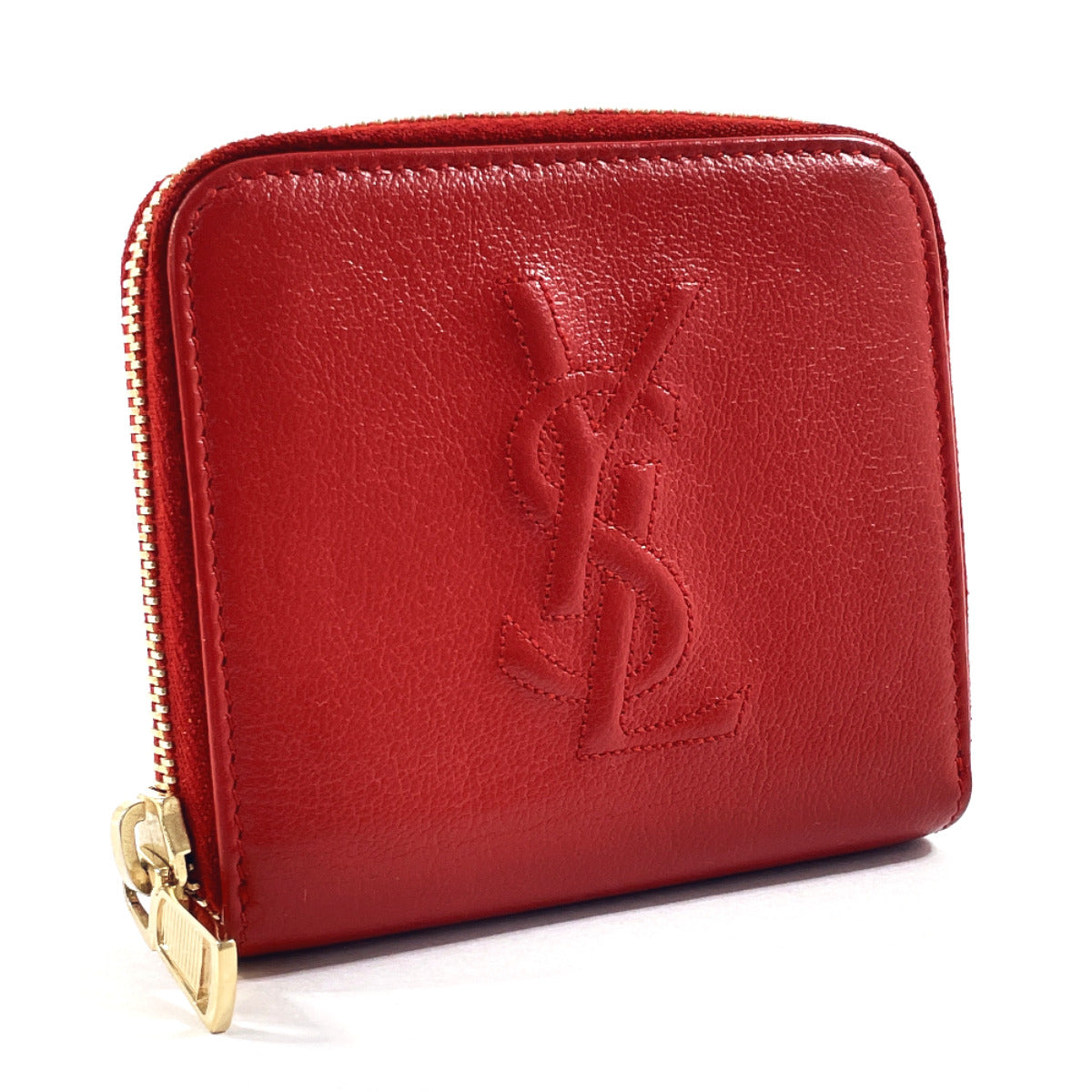 YVES SAINT LAURENT Bifold Wallet MRT352906Y leather Red Rive Gauche Cassandra Compact zip