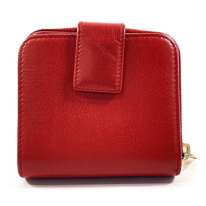 YVES SAINT LAURENT Bifold Wallet MRT352906Y leather Red Rive Gauche Cassandra Compact zip