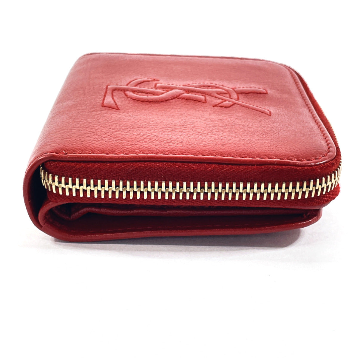 YVES SAINT LAURENT Bifold Wallet MRT352906Y leather Red Rive Gauche Cassandra Compact zip