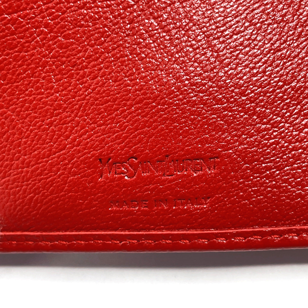 YVES SAINT LAURENT Bifold Wallet MRT352906Y leather Red Rive Gauche Cassandra Compact zip