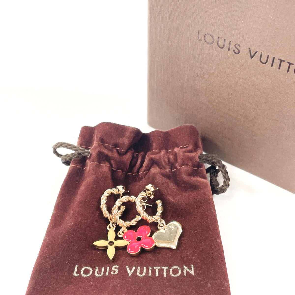 LOUIS VUITTON Pierce M65370 metal gold Three-piece set Boucle d'oreille Sweet