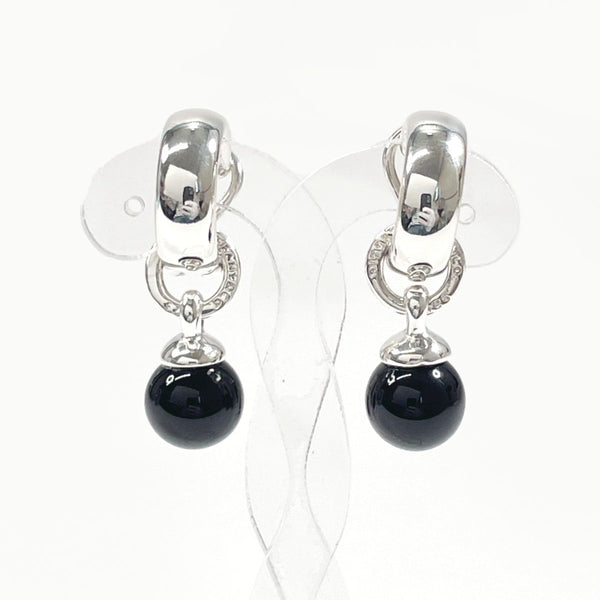 TIFFANY&Co. Earring Silver925, Onyx Silver Women Used Authentic
