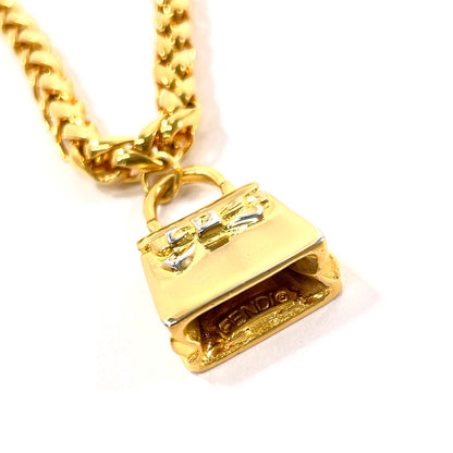 FENDI Necklace Gold Plated gold Bag charm