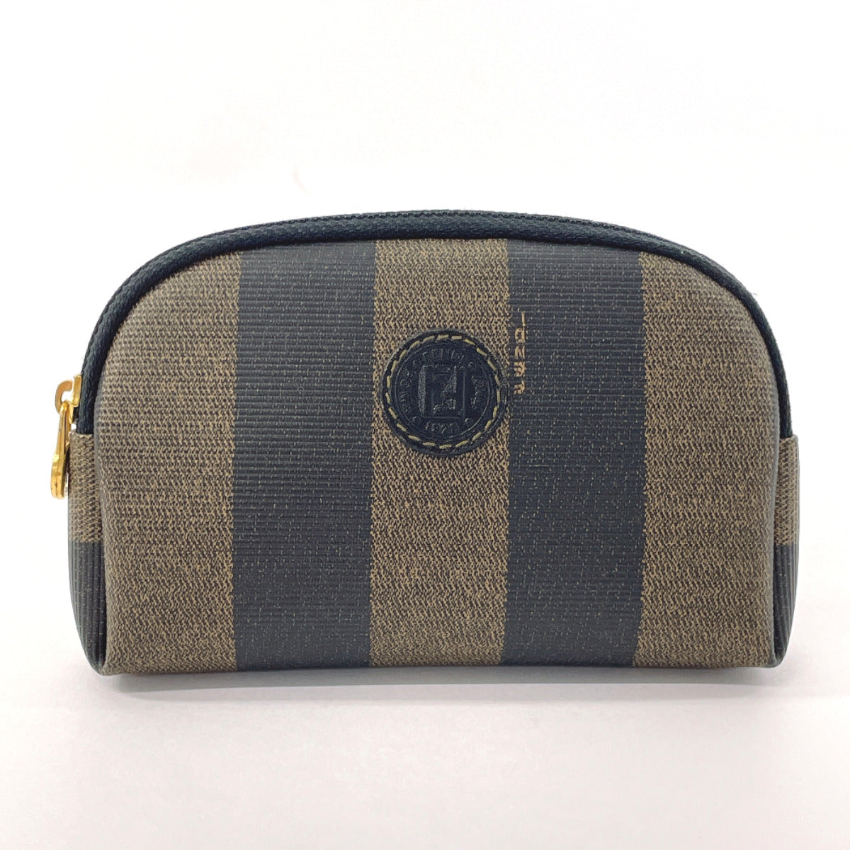 FENDI Pouch PVC coated canvas PVC Brown Pecan