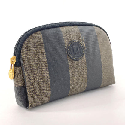 FENDI Pouch PVC coated canvas PVC Brown Pecan