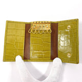 Salvatore Ferragamo Key case Key holder  Vala Croco embossed leather 223056 yellow Women Used Authentic