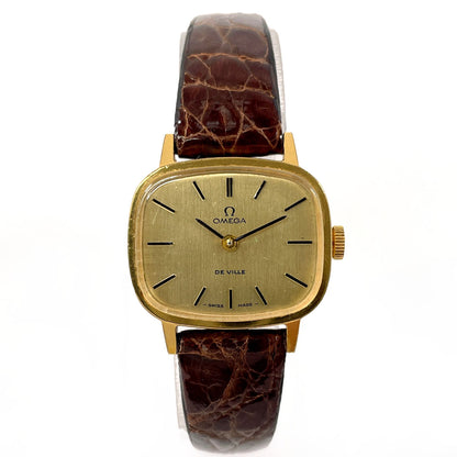 OMEGA Watches Hand Winding Gold Plated leather gold De Ville gold dial