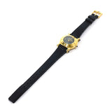 GUCCI Watches Quartz Stainless Steel , Leather 6500L gold Dial color:black Women Used Authentic