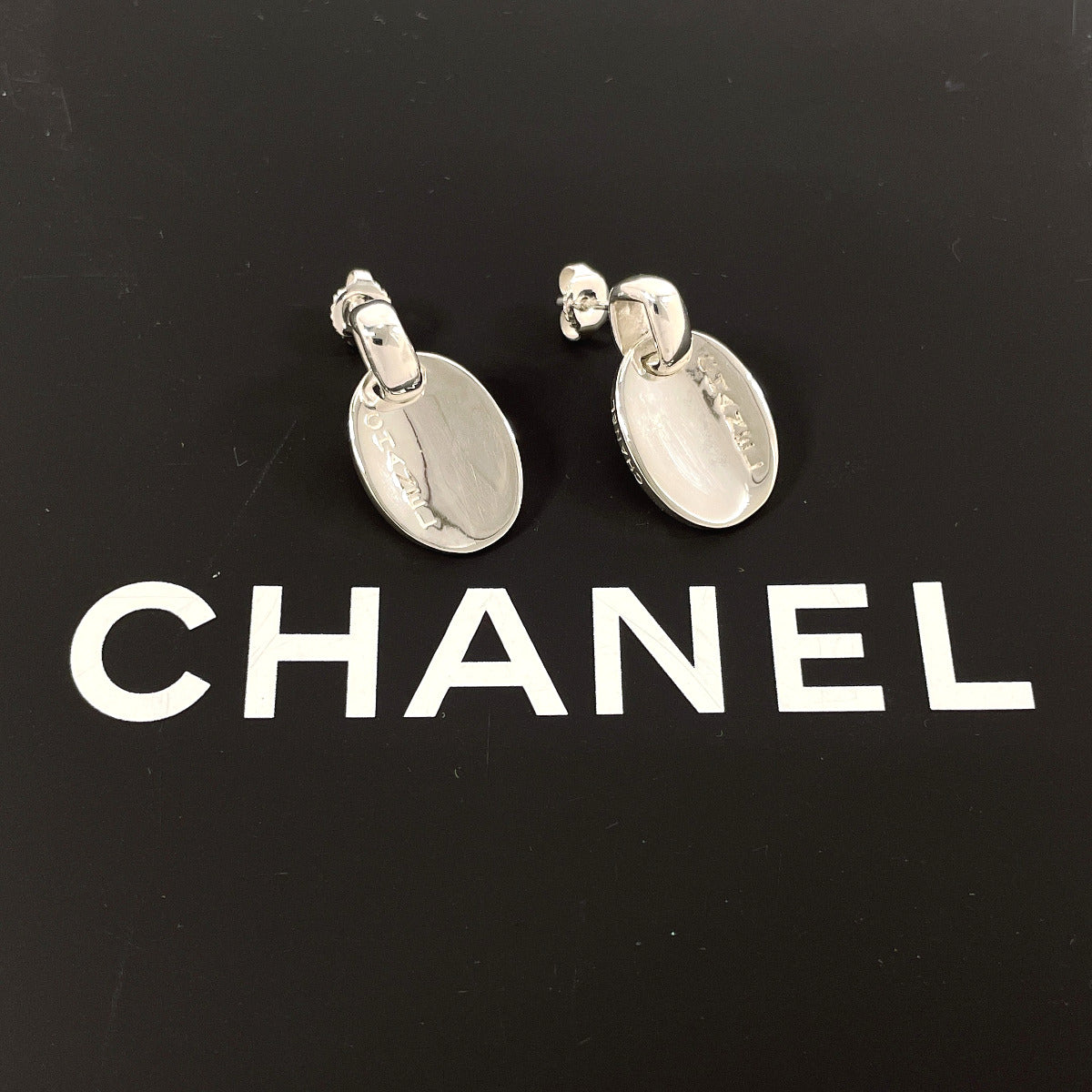 CHANEL Pierce Silver925 Silver Oval With logo