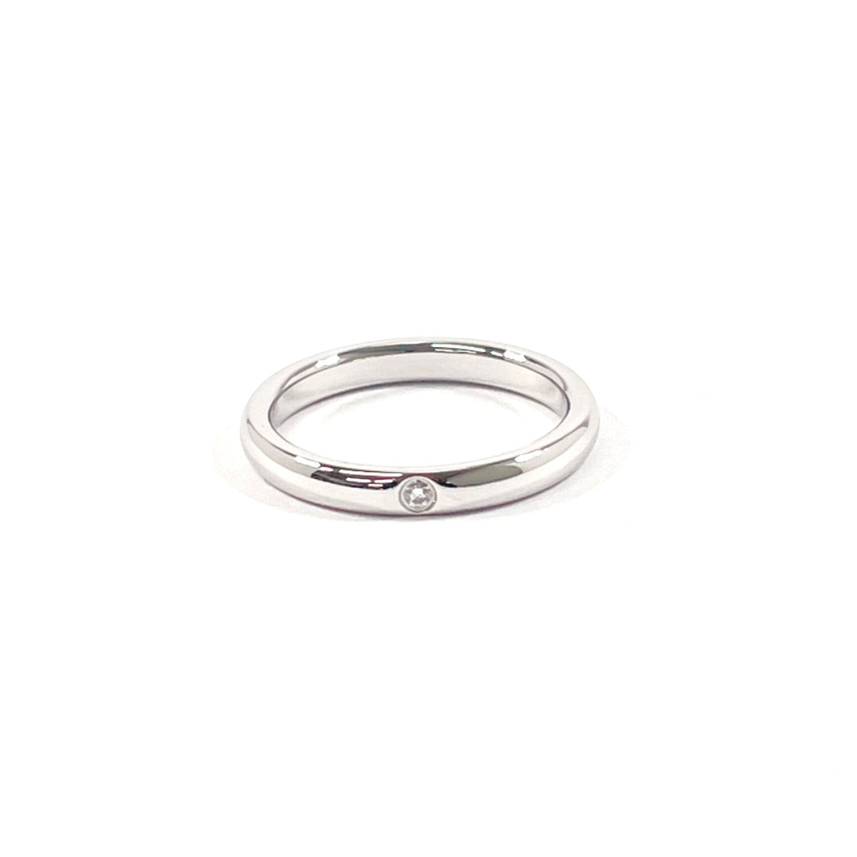 TIFFANY&Co. Ring Pt950Platinum, Diamond Silver El Saperetti Stacking band ring Women Used Authentic