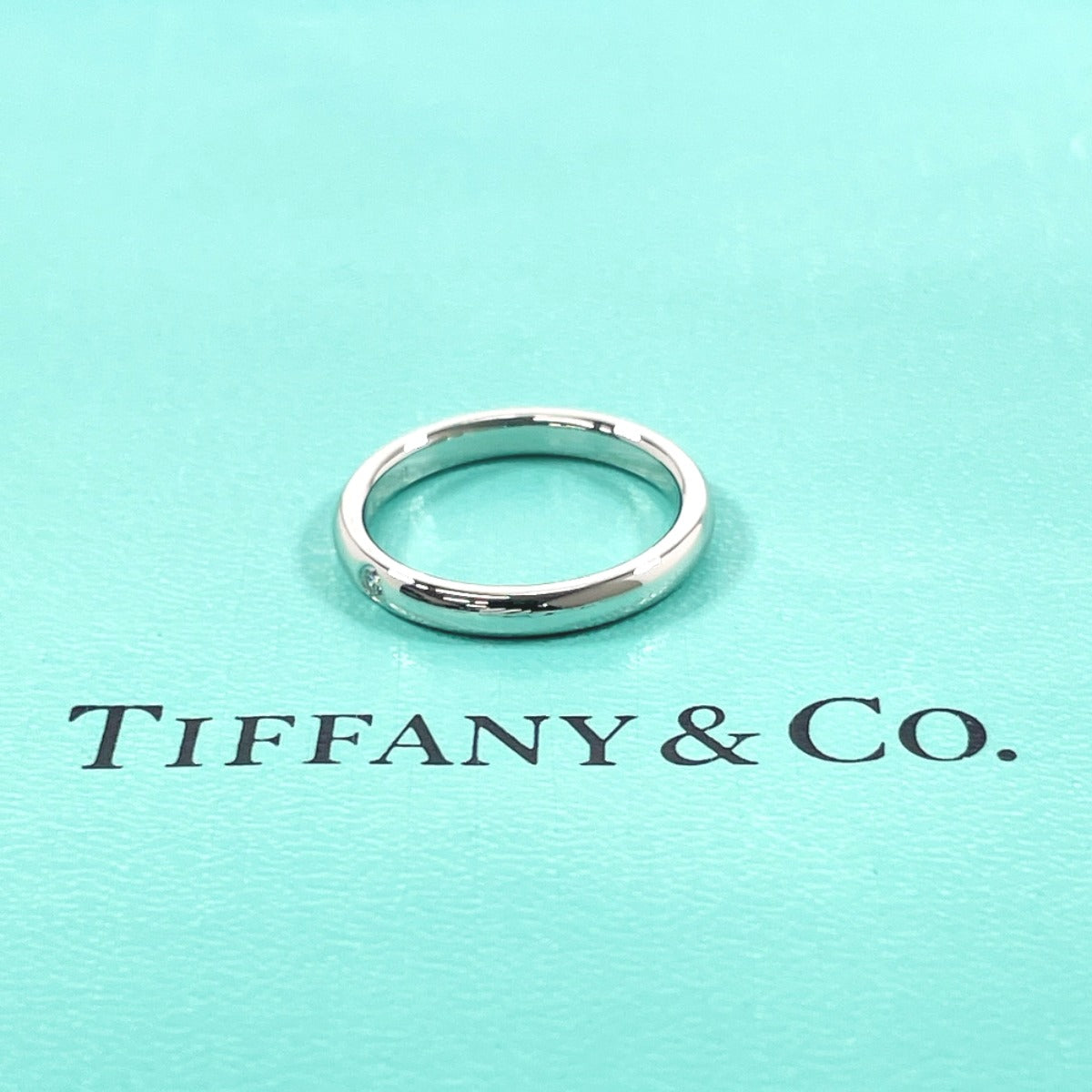 TIFFANY&Co. Ring Pt950Platinum, Diamond Silver El Saperetti Stacking band ring Women Used Authentic