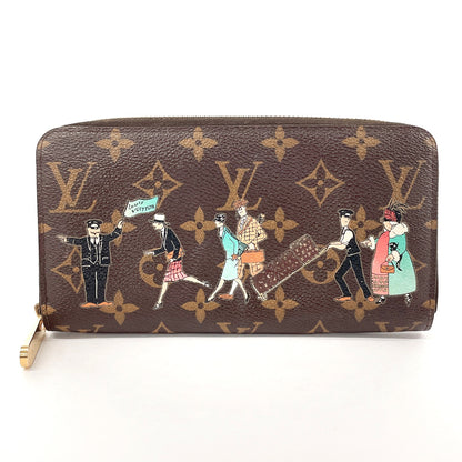 LOUIS VUITTON Long Wallet Purse M60291 Monogram canvas Brown Illustre Zippy wallet Women Used Authentic