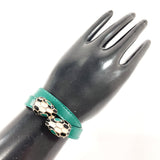 BVLGARI bracelet Twin Head Snake Serpenti Forever Leather, Metal 39997 green Women Used Authentic
