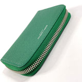 SAINT LAURENT PARIS Coin case Zip Around Card Case leather MRT504778 green unisex Used Authentic