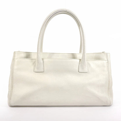 CHANEL Tote Bag Matt caviar skin white Executive