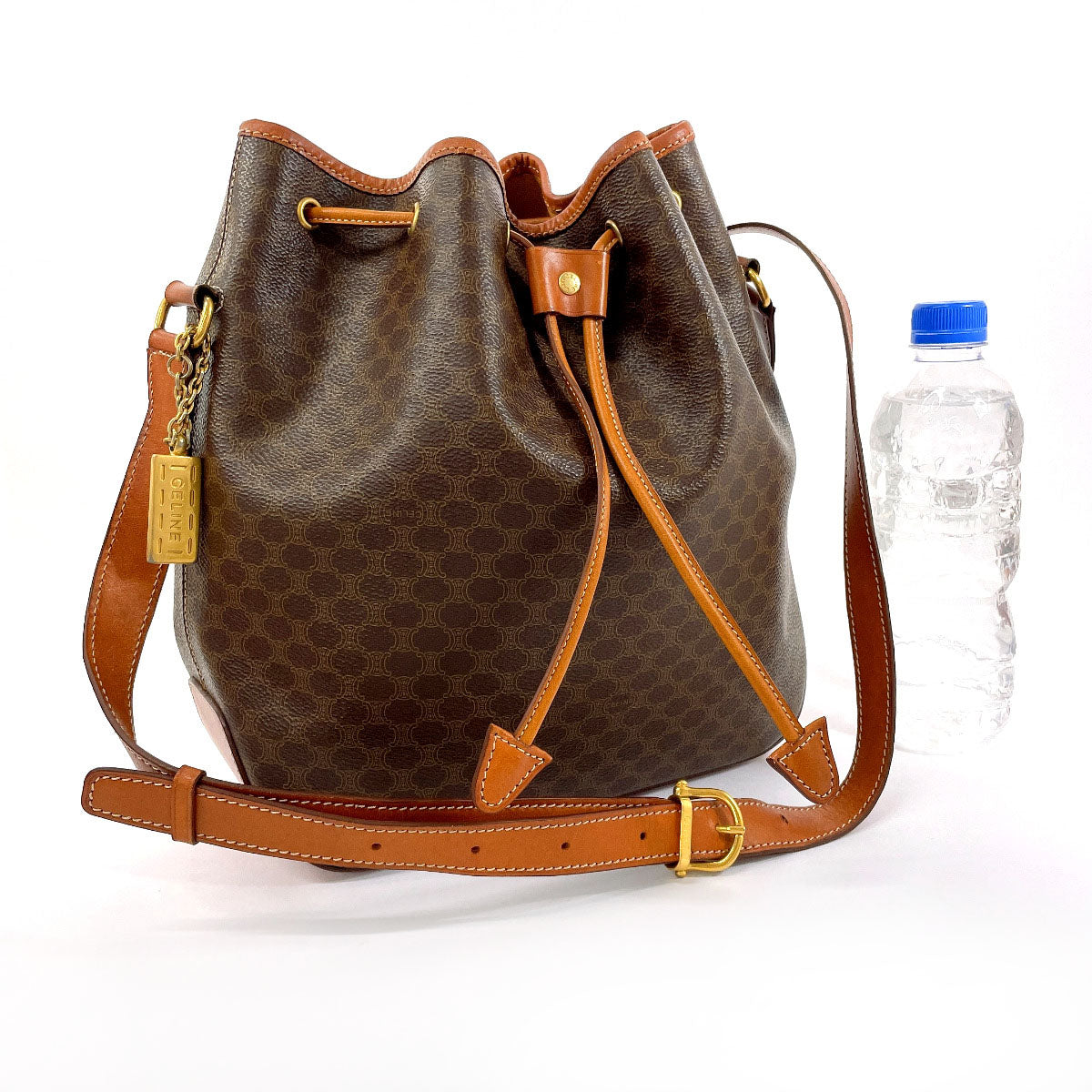 CELINE Shoulder Bag PVC, Leather Brown purse Macadam