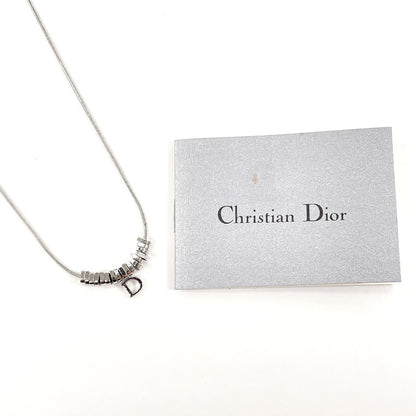 Christian Dior Necklace metal Silver D logo