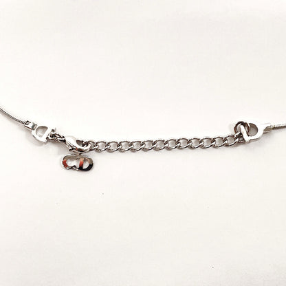 Christian Dior Necklace metal Silver D logo