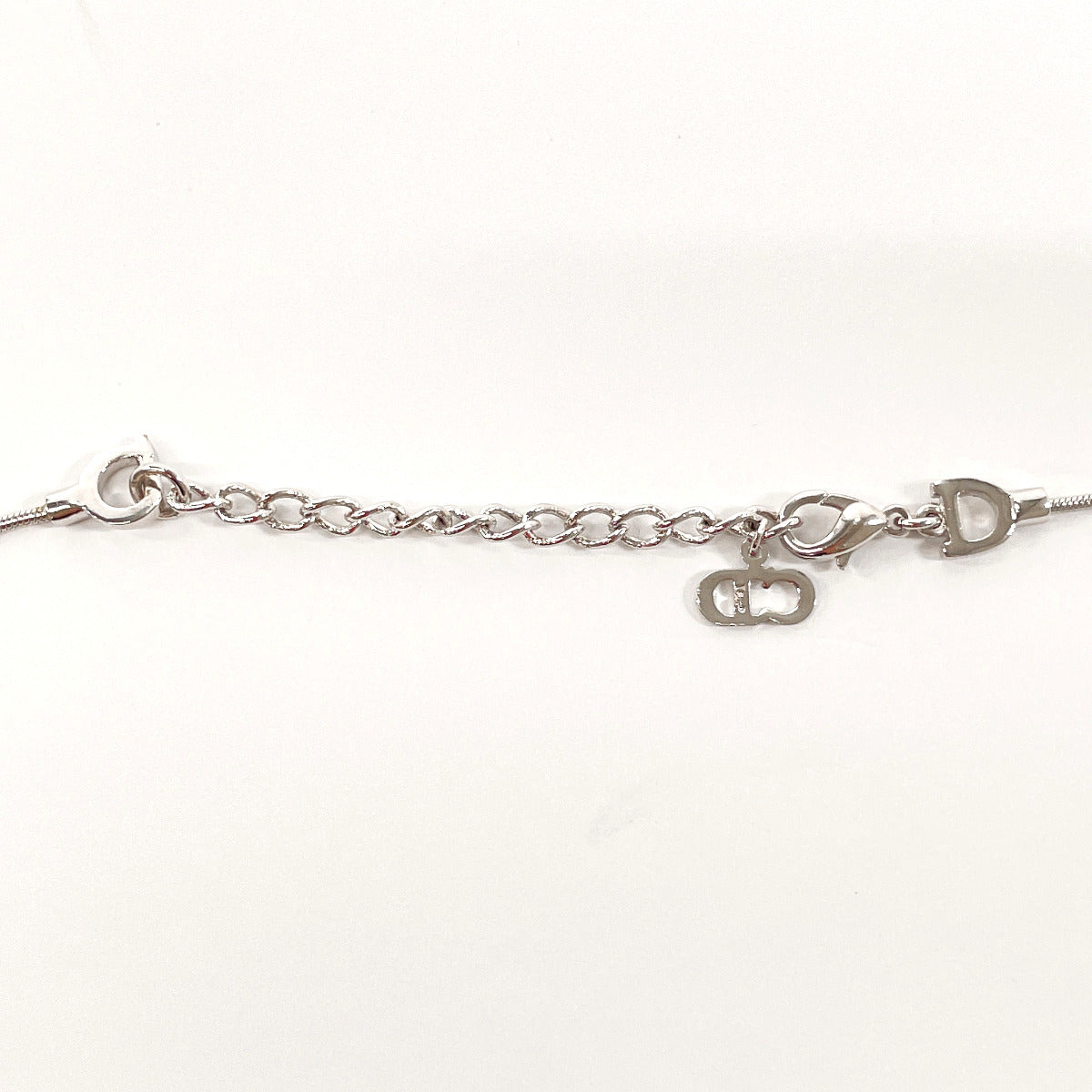 Christian Dior Necklace metal Silver D logo