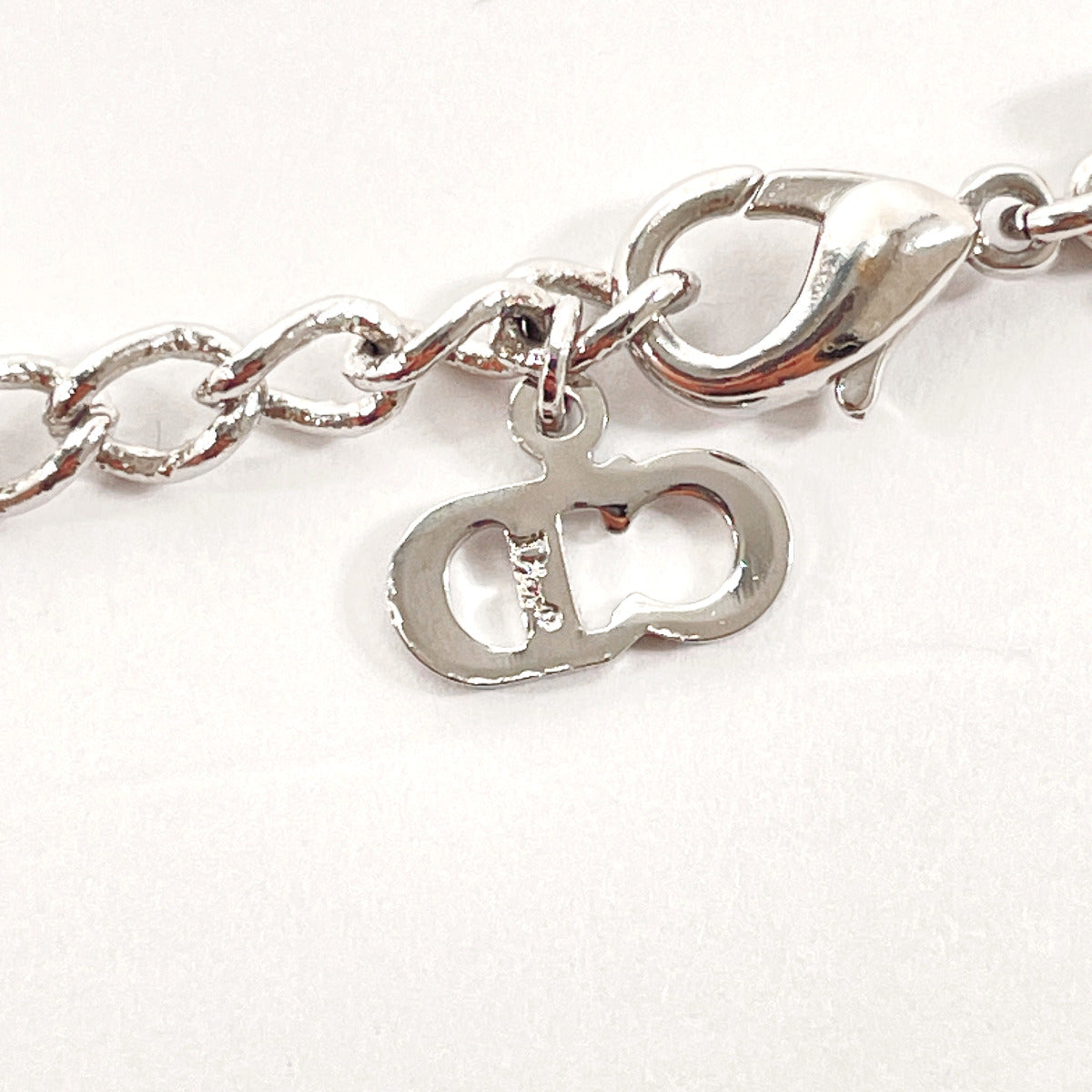 Christian Dior Necklace metal Silver D logo