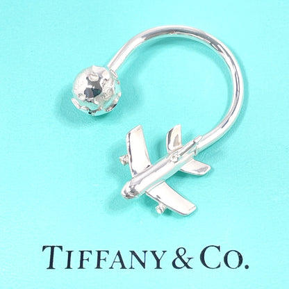 TIFFANY&Co. key ring Silver925 Silver Airplane Earth Key ring