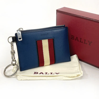 BALLY Coin case BON.MM leather blue mens Used Authentic