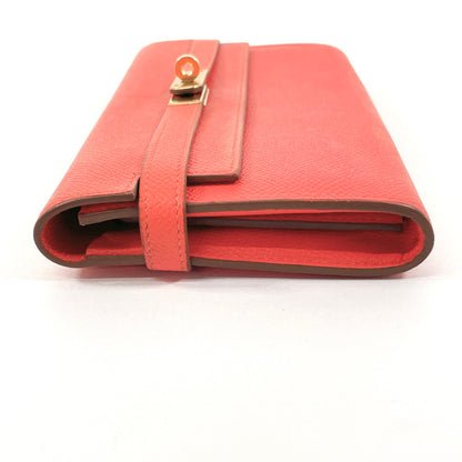 HERMES Long Wallet Purse Epsom pink Kelly wallet Women Used Authentic