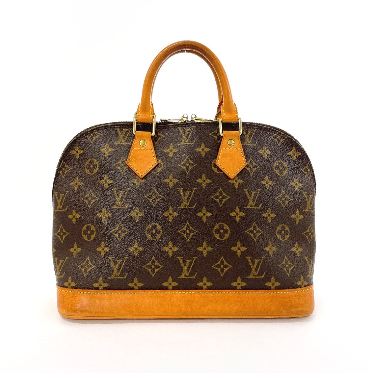 LOUIS VUITTON Handbag M51130 Monogram canvas, tanned leather Brown Alma Women Used Authentic