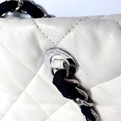 CHANEL Tote Bag lambskin white COCO Mark ChainShoulder