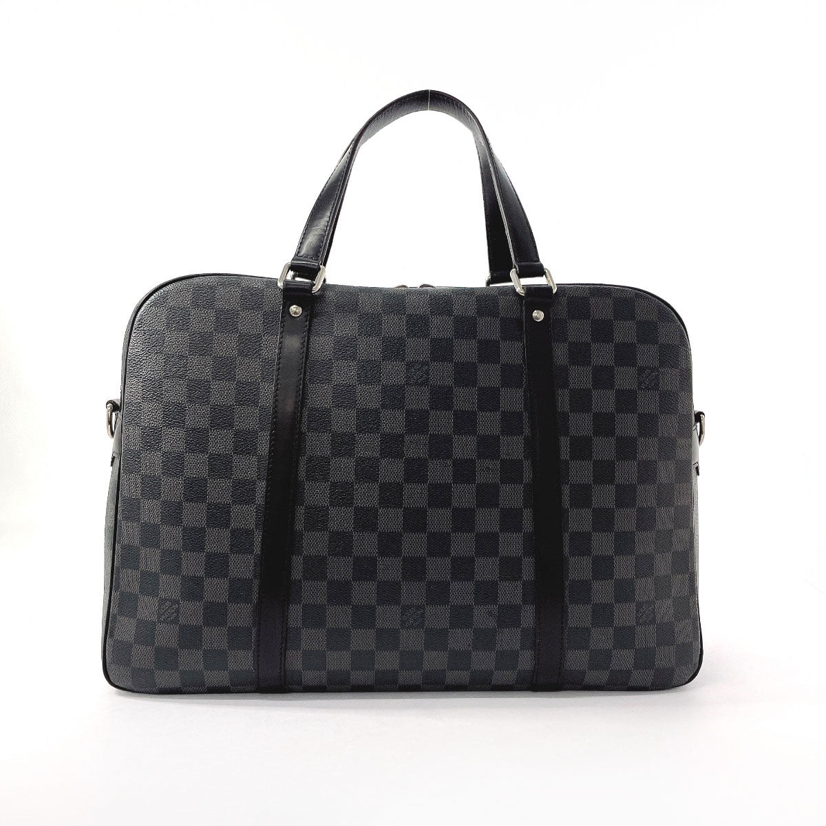 LOUIS VUITTON Business bag N48118 Damier Grafitte black Yone mens Used Authentic