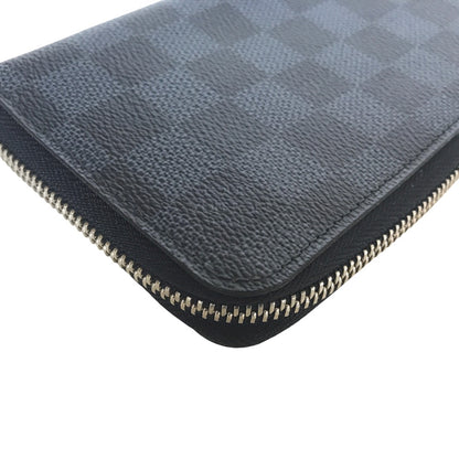 LOUIS VUITTON Long Wallet Purse N62240 PVC coated canvas Navy Damier Cobalt Zippy Wallet Vertical